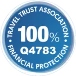 Badge showing Treehouse Travel's finacial protection with the Travel Trust Association