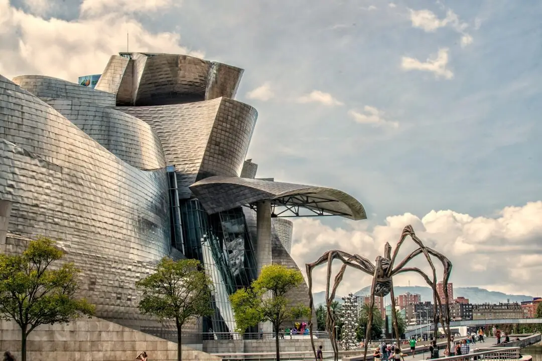 Outside view of the Guggenheim in Bilbao