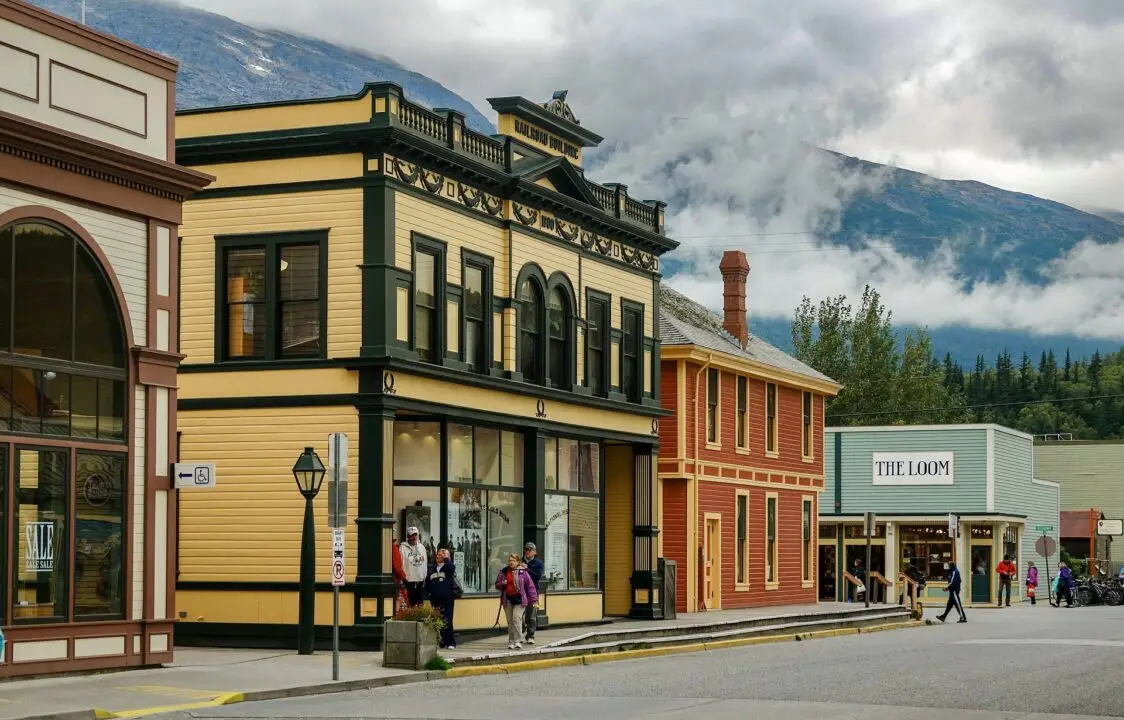 Traditional historic buildings in Skagway, Alaska