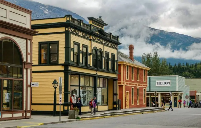 Traditional historic buildings in Skagway, Alaska