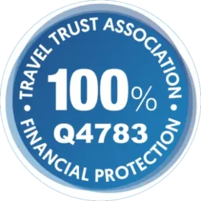 Badge showing Treehouse Travel's finacial protection with the Travel Trust Association